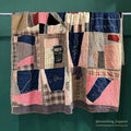ANTIQUE '1909 EMBROIDED CRAZY PATCHWORK QUILT... 174cm/166cm