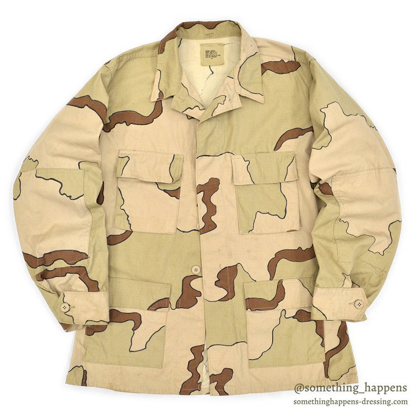 1990's USMILITARY HAND PAINT COAT, DESERT CAMO PATTERN, COMBAT... MR