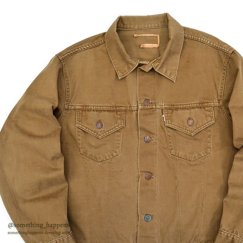 1960's~ LEVI'S BIG-E BROWN COTTON SATIN JACKET...