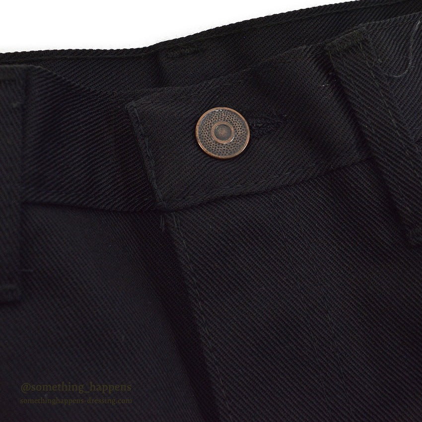1970's~ DEADSTOCK CHALLENGER BY Kmart BLACK BOOT CUT TWILL PANTS... W32/L32