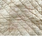 ANTIQUE NINE PATCH CALICO PATCHWORK CRIB QUILT... 122cm/90cm