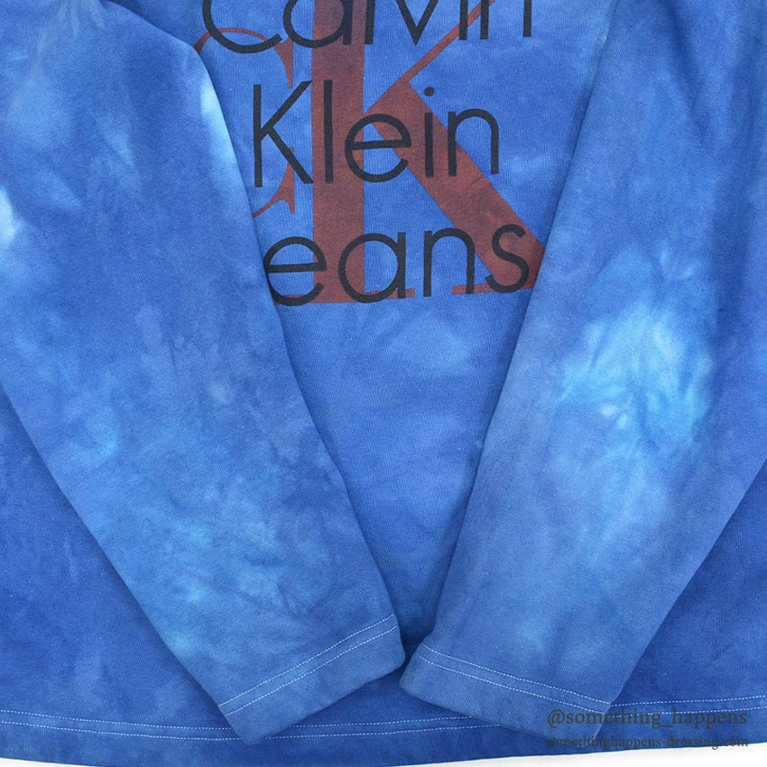 1990's CALVIN KLEIN JEANS BLUE OVERDYED SWEAT SHIRT...L