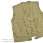 1970's~ UNUSUAL COTTON TWILL FISHING VEST...