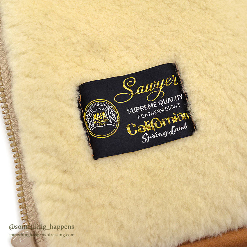 ~1990's DEADSTOCK SAWYER OF NAPA MOUTON SHEARLING VEST...L