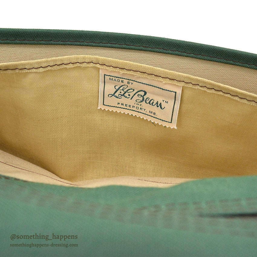 1960's DEADSTOCK LLBEAN HEAVY DUTY HAVERSACK / GREEN...