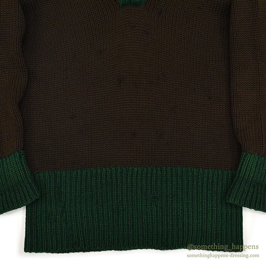 1930's Oakes Bros TWO-TONE SHAWL COLLAR SWEATER...