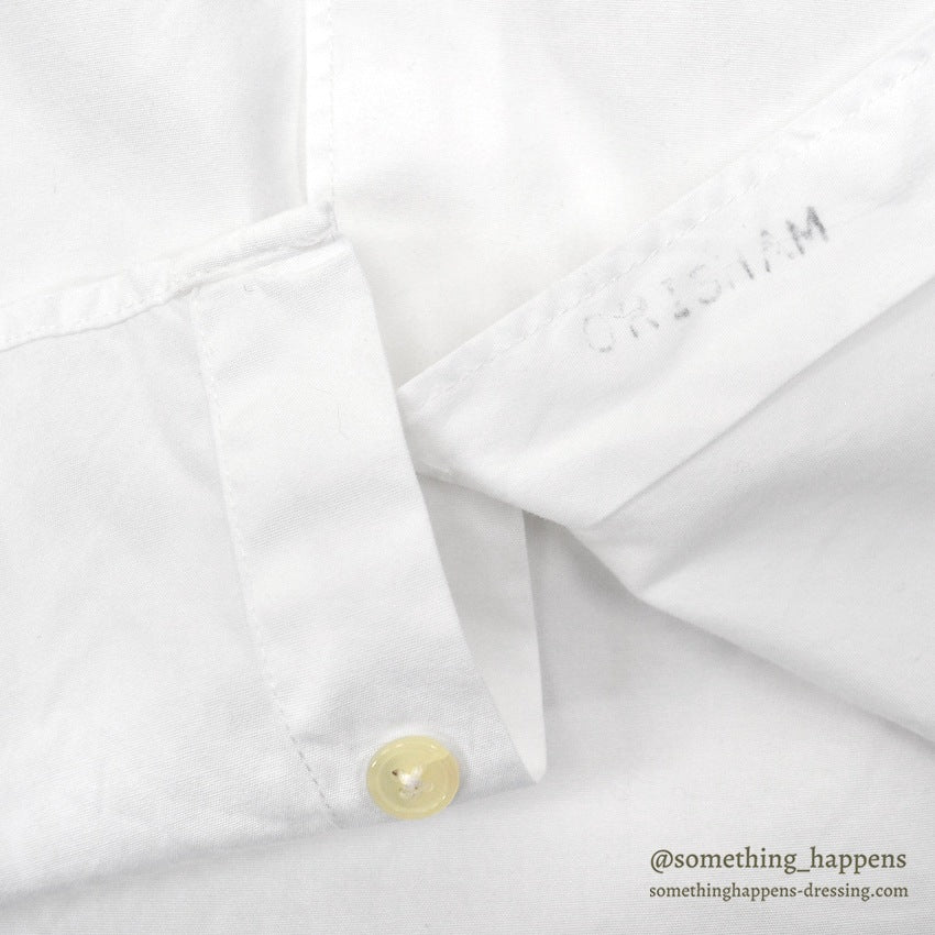1980's J.CREW NO COLLAR WHITE SHIRT...M