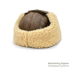1980's BICK MOUTON SHEARLING HAT DARK BROWN ... XL