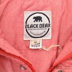 1970's~ BLACK BEAR PRIME GOOSE DOWN NYLON PUFFER JACKET / PINK ... M