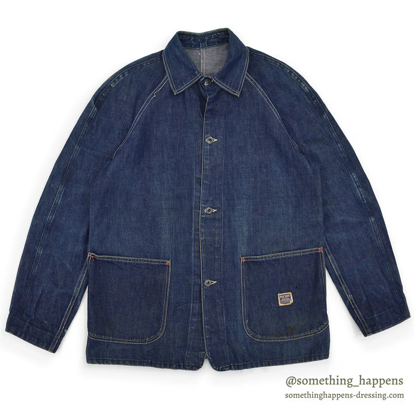 1940's PAYDAY WW2 DENIM COVERALL / DARK...