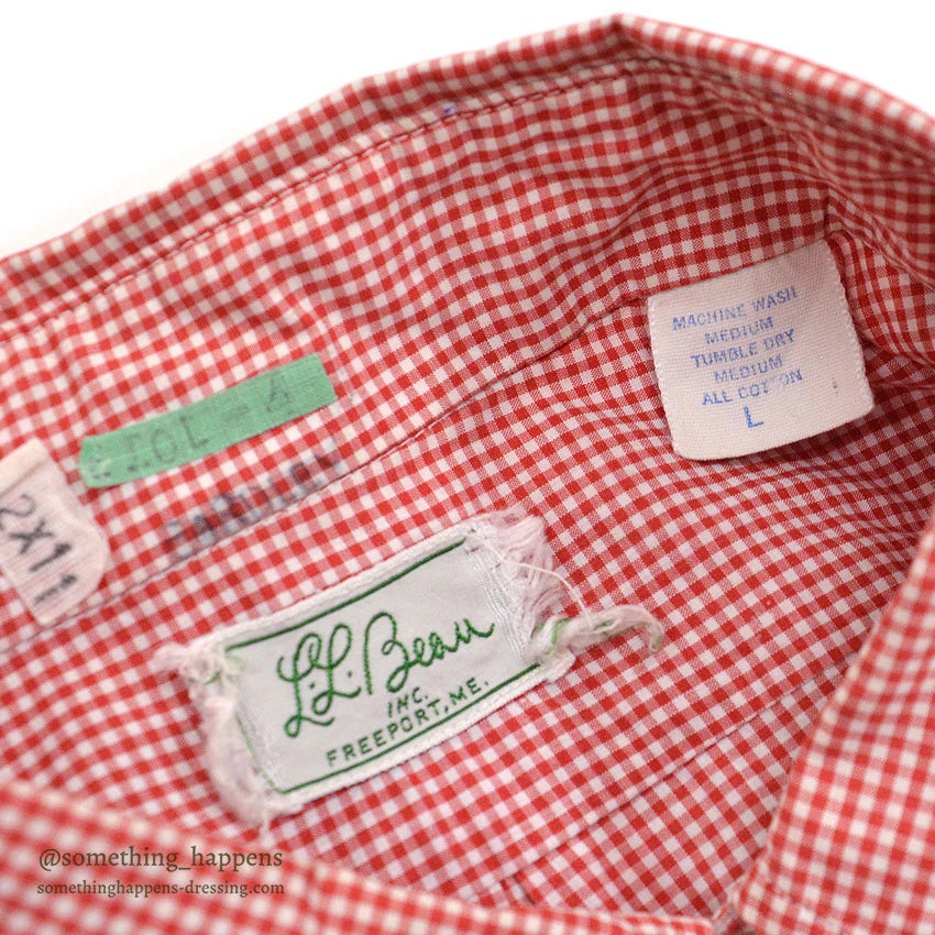 1970's LLBEAN GINGHAM CHECK B/D SHIRT...L