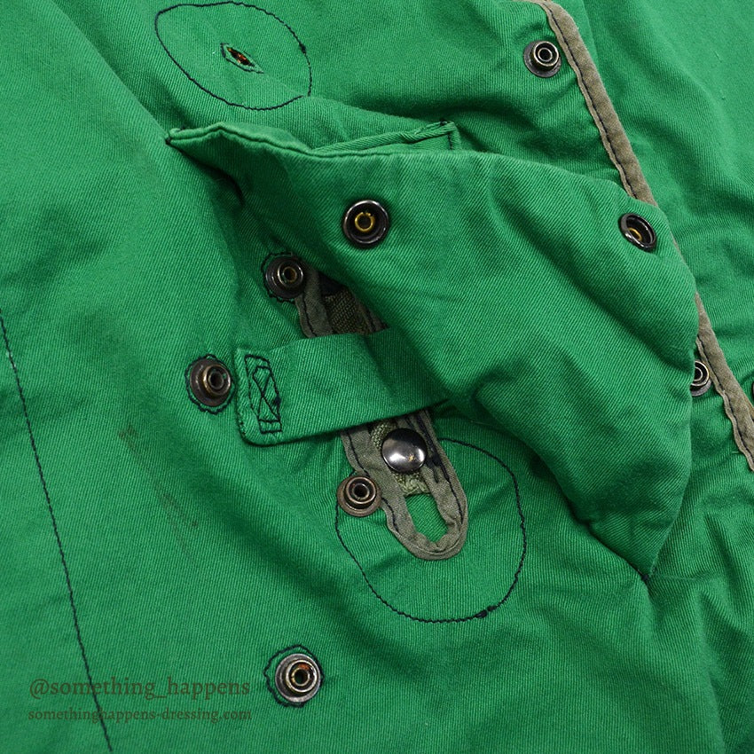 1980's USNAVY LIFE PRESERVER VEST MARK1 T GREEN / STENCIL ... L