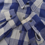 ~1980's FIVE BROTHER HEAVY FLANNEL SHIRT NAVY/GRAY ... XL-TALL