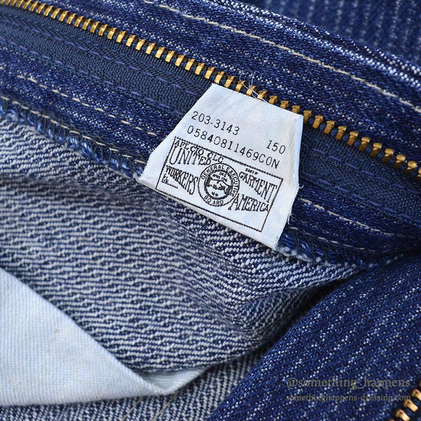 1980's Lee 203 STRIPE DENIM PANTS / TRIM FIT ... W34/L36