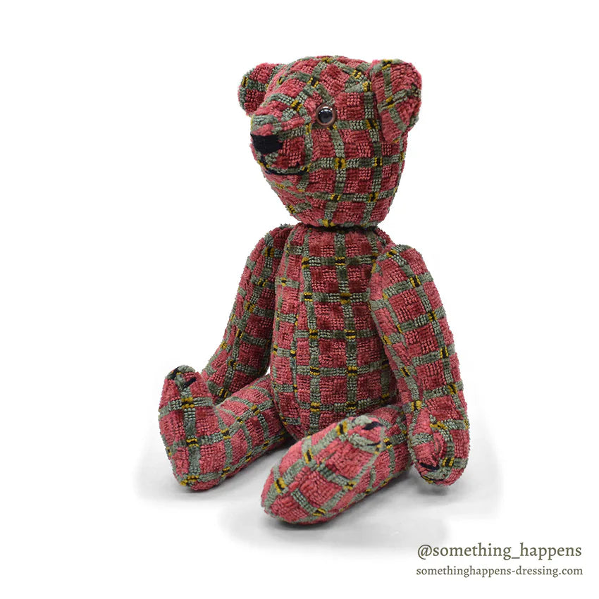 OLD QUILTED TEDDY BEAR / RARE...