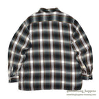 1960's TOWNCRAFT GREEN OMBRE PLAID RAYON SHIRT...L
