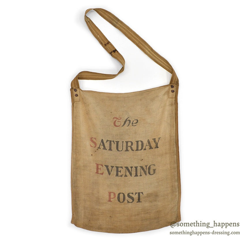 OLD THE SATURDAY EVENING POST DELIVERY BAG / RARE...
