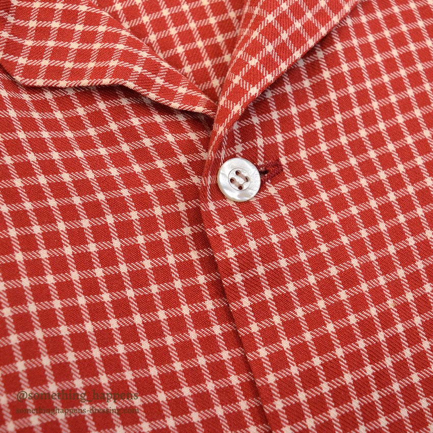 1950's LANELLA WEEKENDER RED/WHITE PLAID SHIRT ... ML