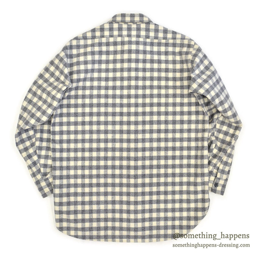 1990's LLBEAN SMALL BLOCK PLAID CHAMOIS CLOTH SHIRT... 151/2