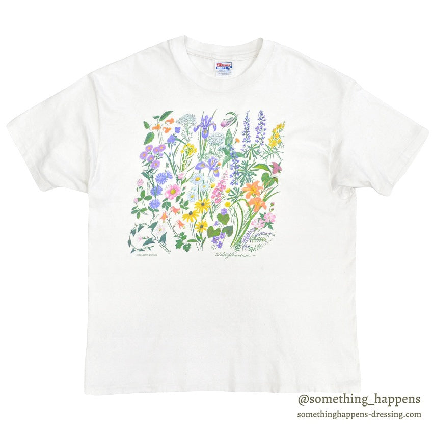 1990's HANES WILD FLOWERS PRINT T-SHIRT ... XL
