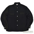 ~1960's BLACK RAYON GABARDINE SHIRT...L