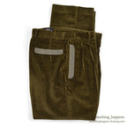 1990's WILLIS & GEIGER OLIVE GREEN CORDUROY PANTS...W34