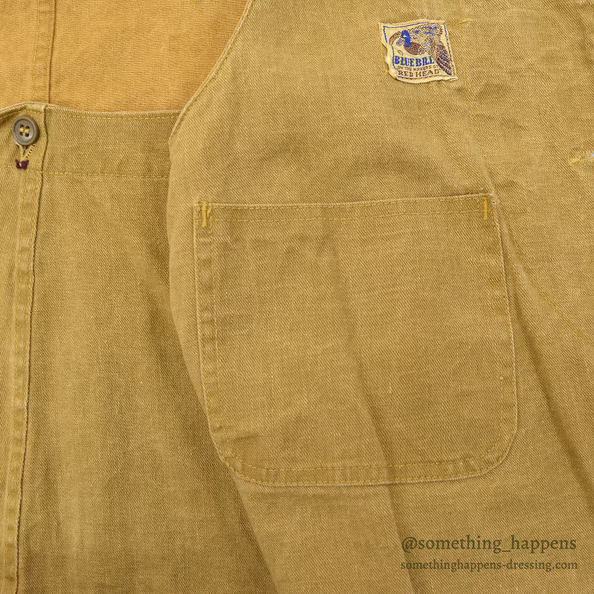 1950's BLUE BILL HUNTING VEST / HALF MOON POCKET...