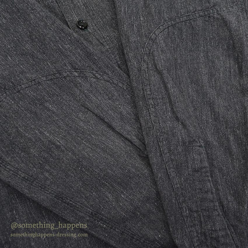 1950's HERCULES BLACK CHAMBRAY SHIRT / ELBOW PATCHES...