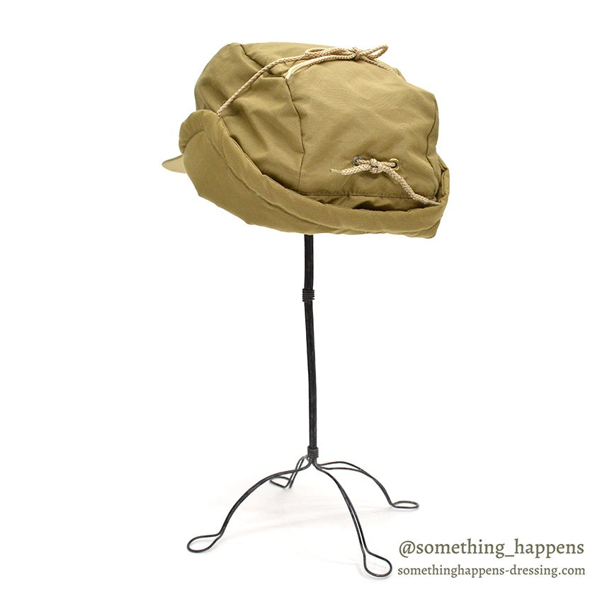 1980's EDDIE BAUER EAR FLAP DOWN CAP / TAN...XL