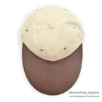 1990's ORVIS CANVAS / LEATHER LONG BILL FISHING CAP / NO LOGO...