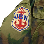 1970's M-65 USN MIUW-604 HAND PAINTED CAMO FIELD JACKET WITH LINER... MR