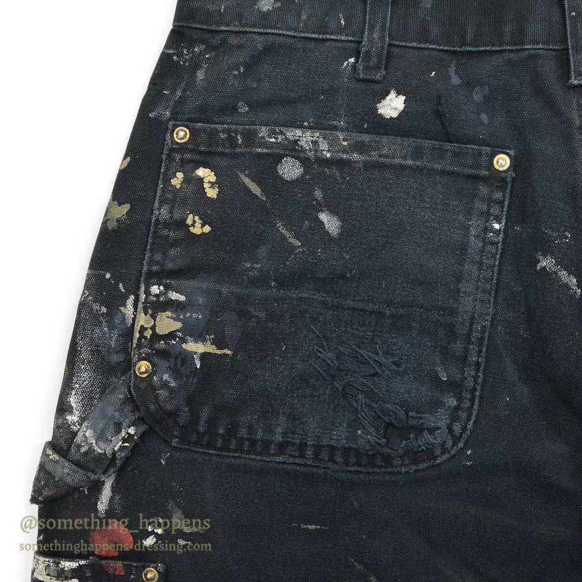 1990's CARHARTT BLACK DOUBLE KNEE DUCK PAINTER PANTS... W31/L31