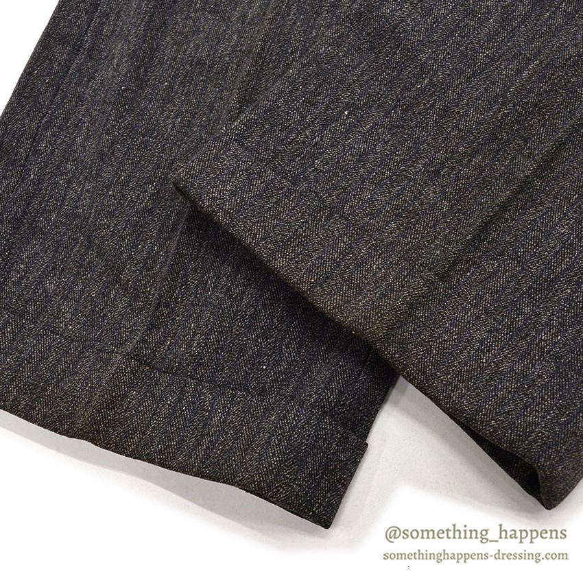 c.1940 DEADSTOCK OLD COTTON STRIPE WORK PANTS / ESSEX TROUSERS ... W33/L31