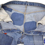 1960's LEVI'S 501 BIGE PATCHWORK / PERSONALIZED REPAIR ... W37/L29