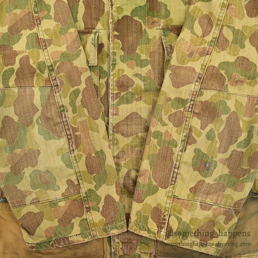 1940's USARMY WW2 FROG SKIN CAMO HBT JACKET / MODIFIED... 36R