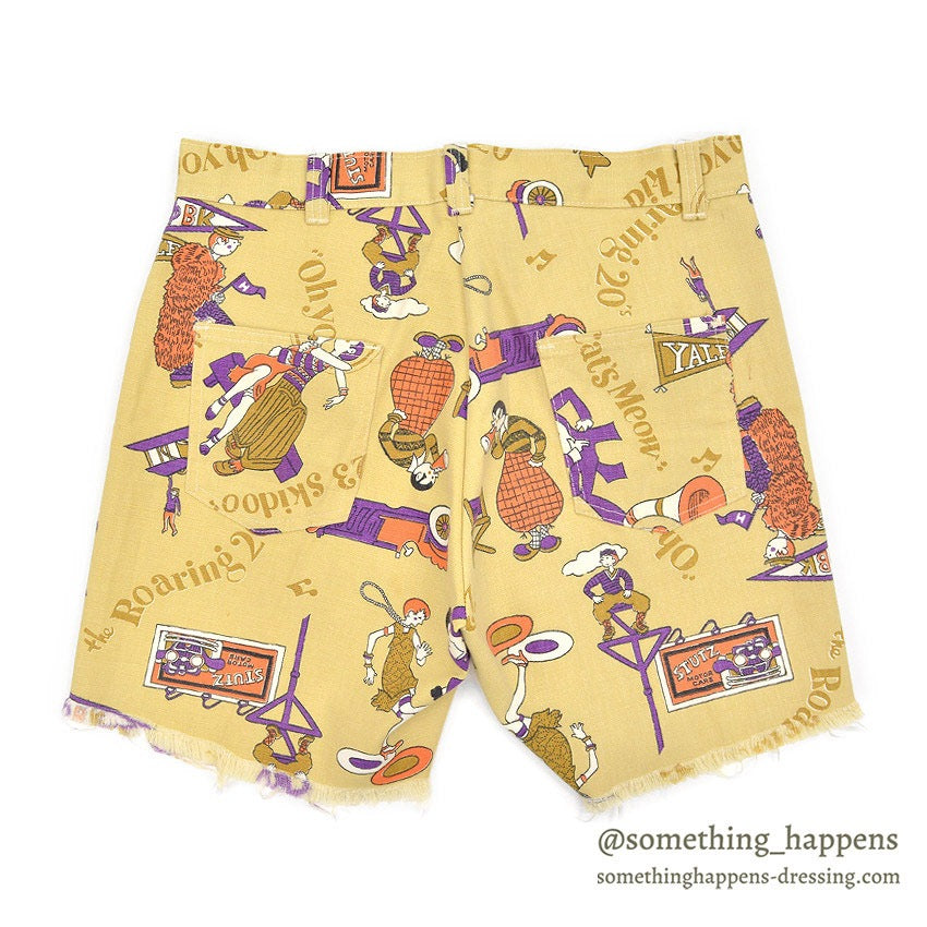 1970's YALE Roaring20's IVY CUT OFF SHORTS ... W34