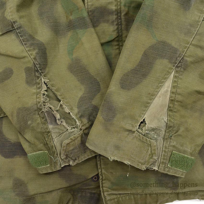 1960's USARMY M-65 HAND PAINTED CAMO JACKET / 1st PATTERN...