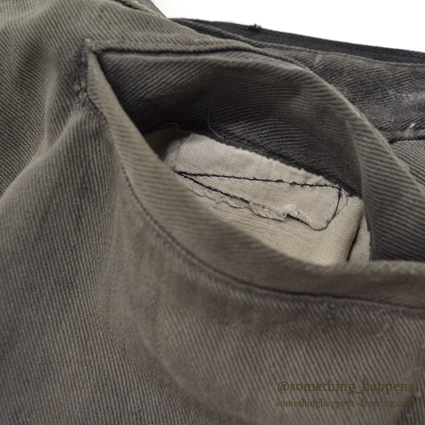 1930's BLACK FRISCO PANTS BACKLE BACK / HEAVY COTTON... W31/L29