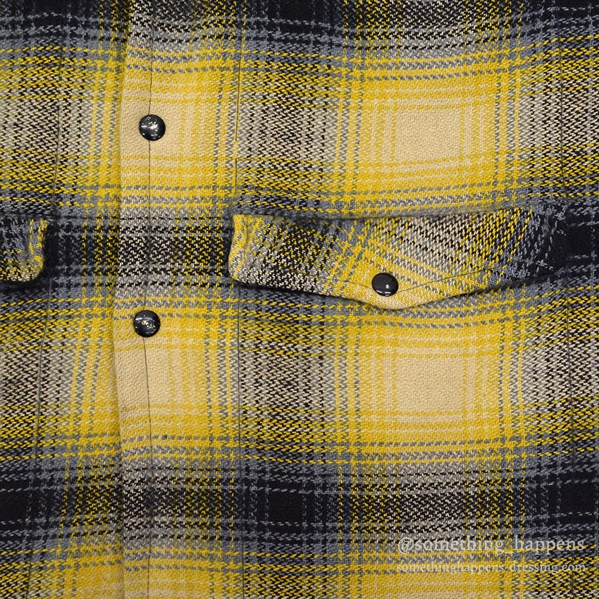 1940's~ YELLOW / BLACK PLAID DOUBLE MACKINAW WOOL JACKET / VERY RARE COLOR ...