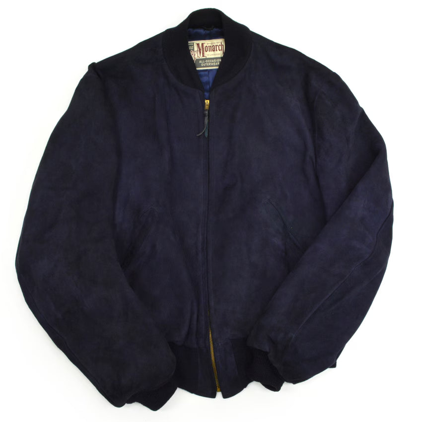 50's 'Monarch' Blue Nubuck Leather Jacket...
