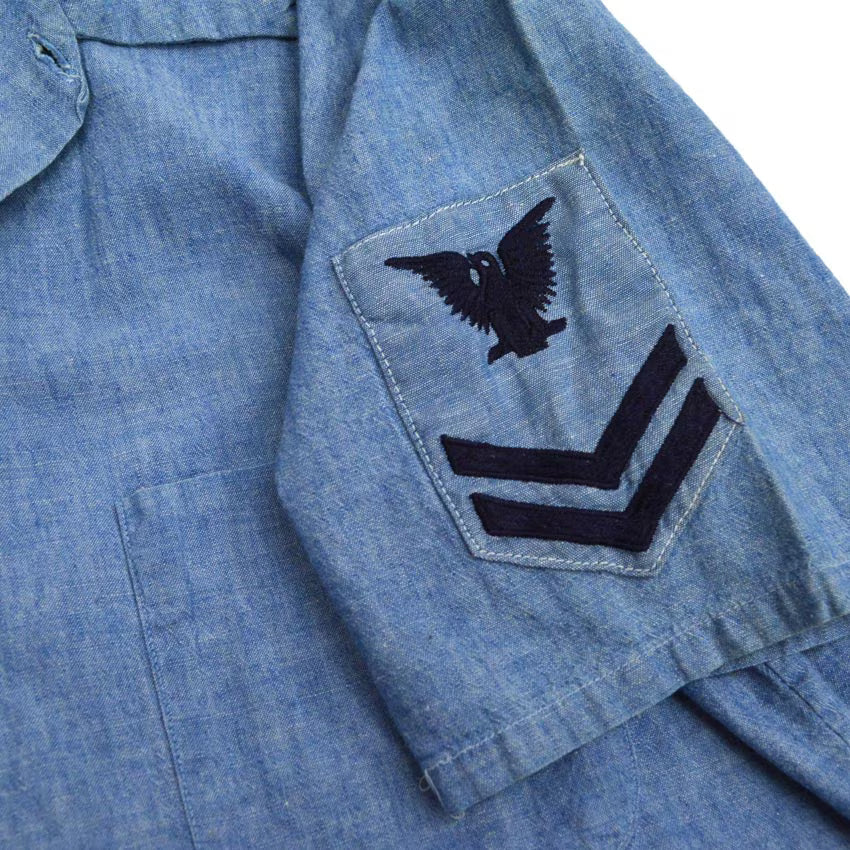 60's US Navy 'Custom Tailored' Chambray Shirt...