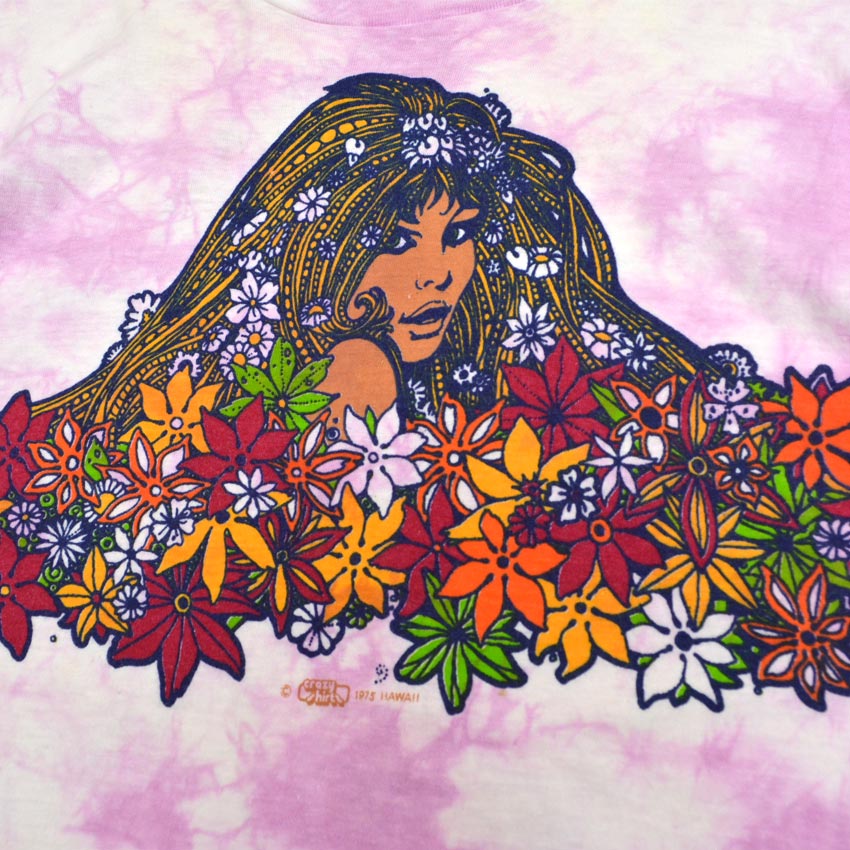 70's Crazy Shirts 'Hula Girl' Double-Sided Print T-Shirt...