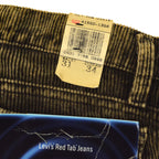 90's Deadstock Levi's 550 'relaxed fit' charcoal black corduroy pants...W31×L34