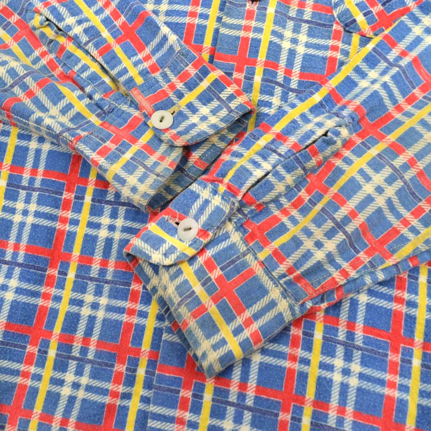 50's BLUEBELL Flannel Shirt with Vertical Bell Embroidery Tag and Print...