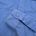 80's LLBean 'CHAMOIS CLOTH SHIRT' Blue... M