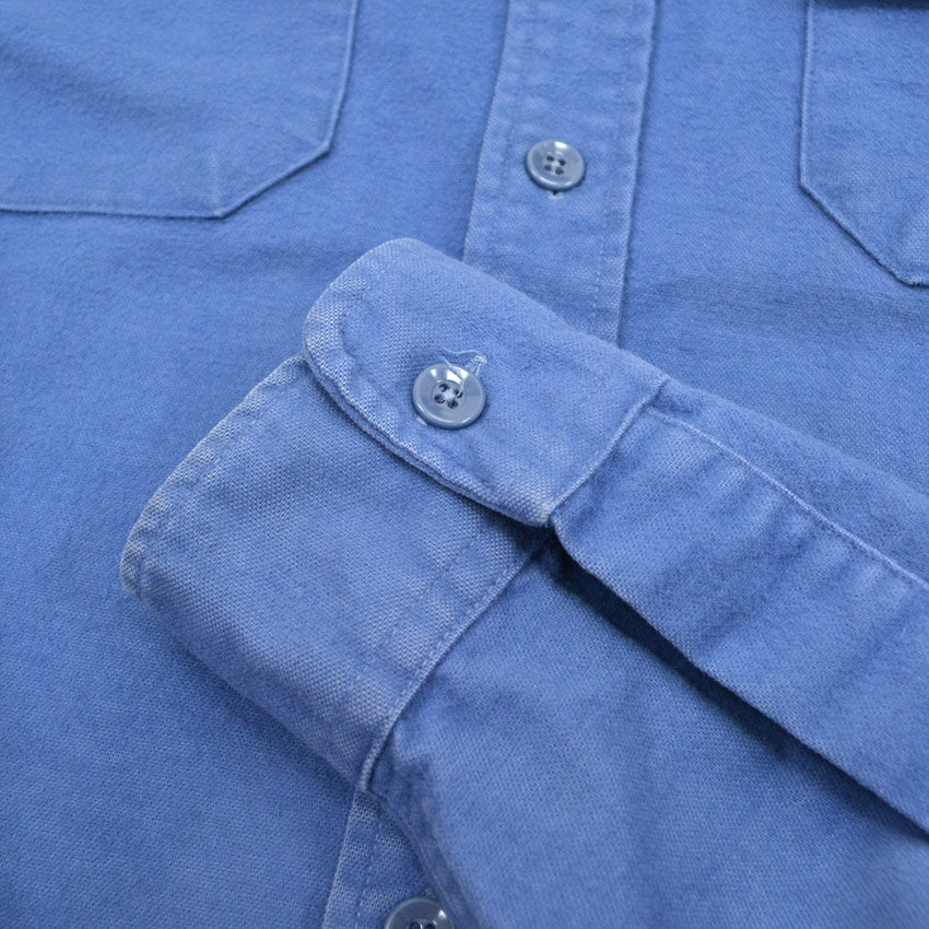 80's LLBean 'CHAMOIS CLOTH SHIRT' Blue... M