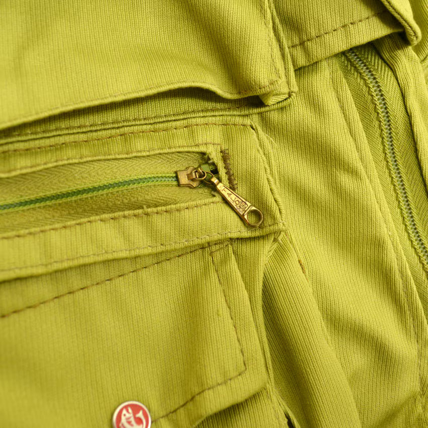 ~70's ideal fishing vest, lime green... M