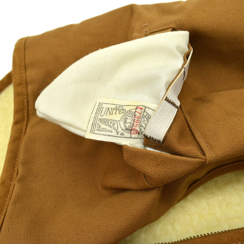 70's Deadstock Carhartt Brown Duck Vest with Boa... M