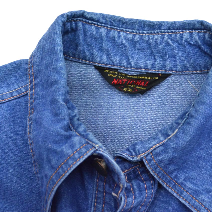 70's NATIONAL Denim Shirt, 70s Culture, Hippie... L