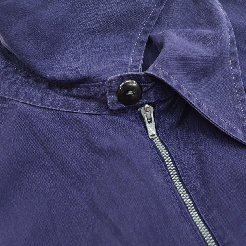40's~ Cotton Half Zip Pull Over Shirts with Chinstrap...